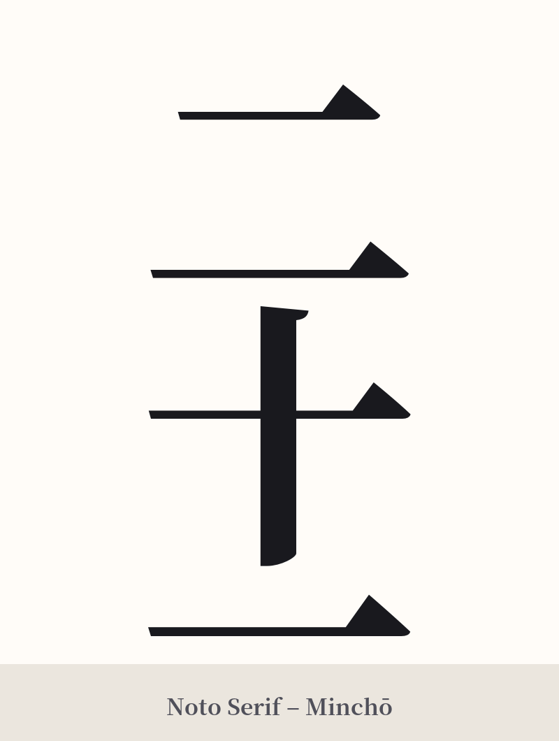 二十一 in Noto Serif – Classic Minchō