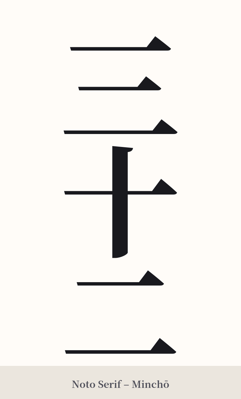 三十二 in Noto Serif – Classic Minchō