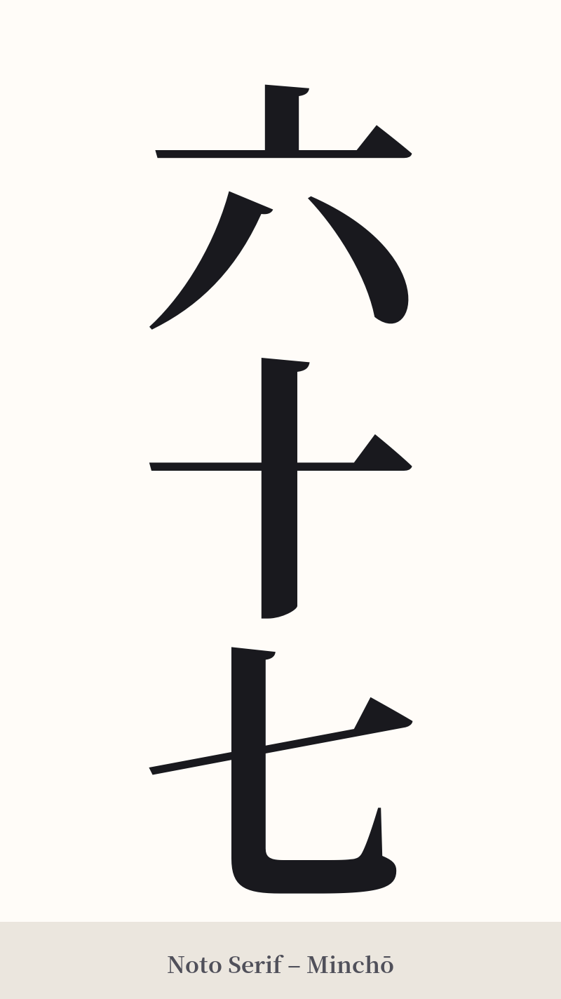 六十七 in Noto Serif – Classic Minchō